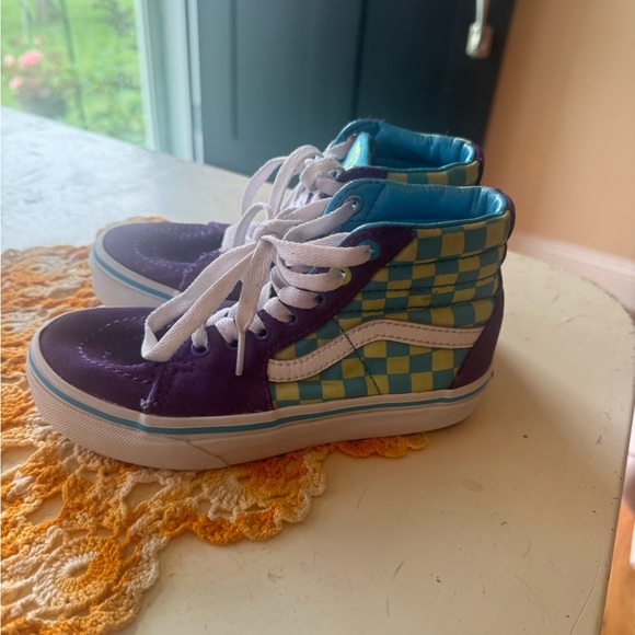 SK8-Hi Crazy Check Vans Ultraviolet Sneakers - Picture 2 of 4